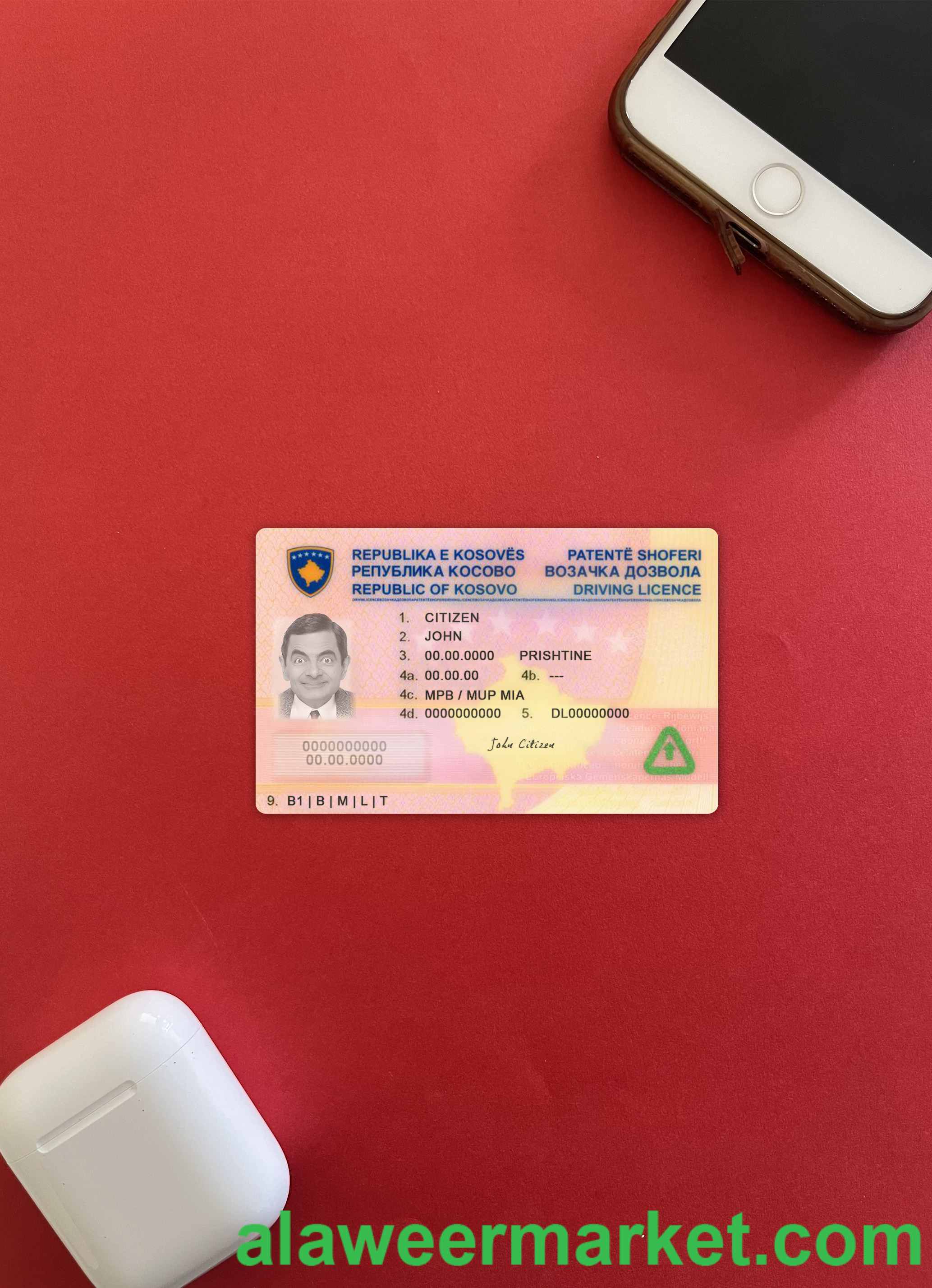 Kosovo driving license photolook front